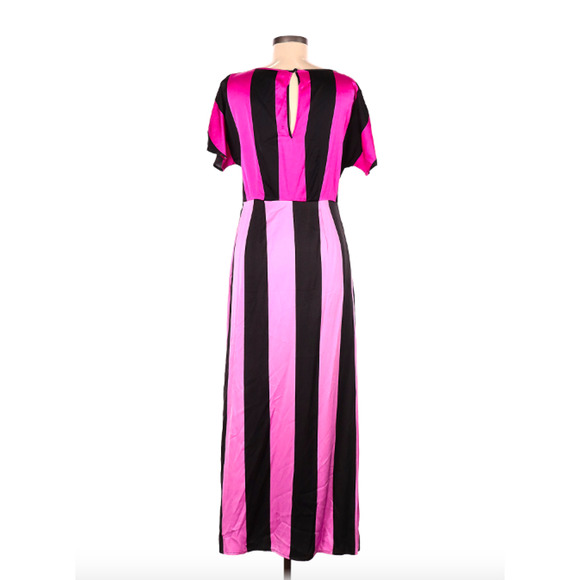 Christopher John Rogers for Target Black Pink Stripe Midi Dress - Picture 8 of 9